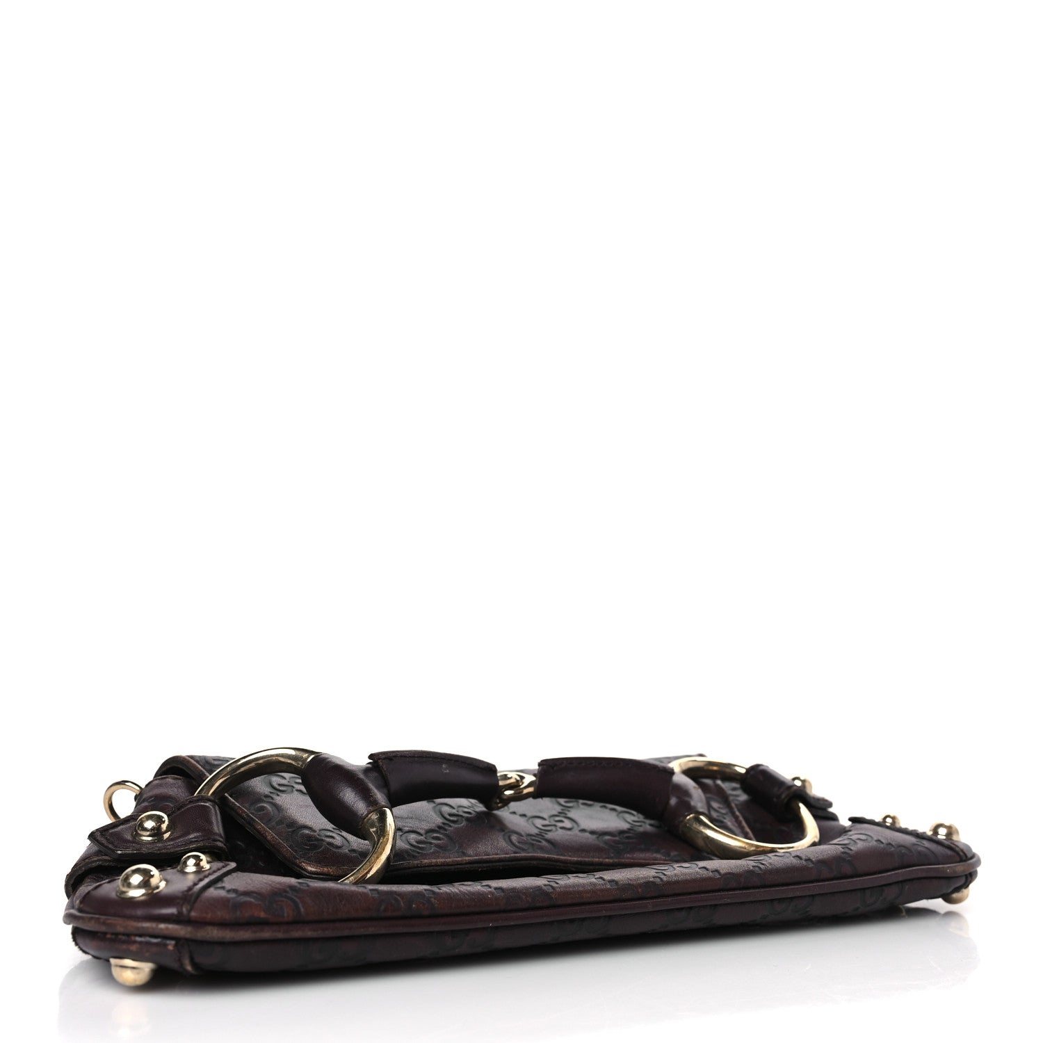 Gucci Guccissima Small Horsebit Chain Clutch Chocolate 4 of 14
