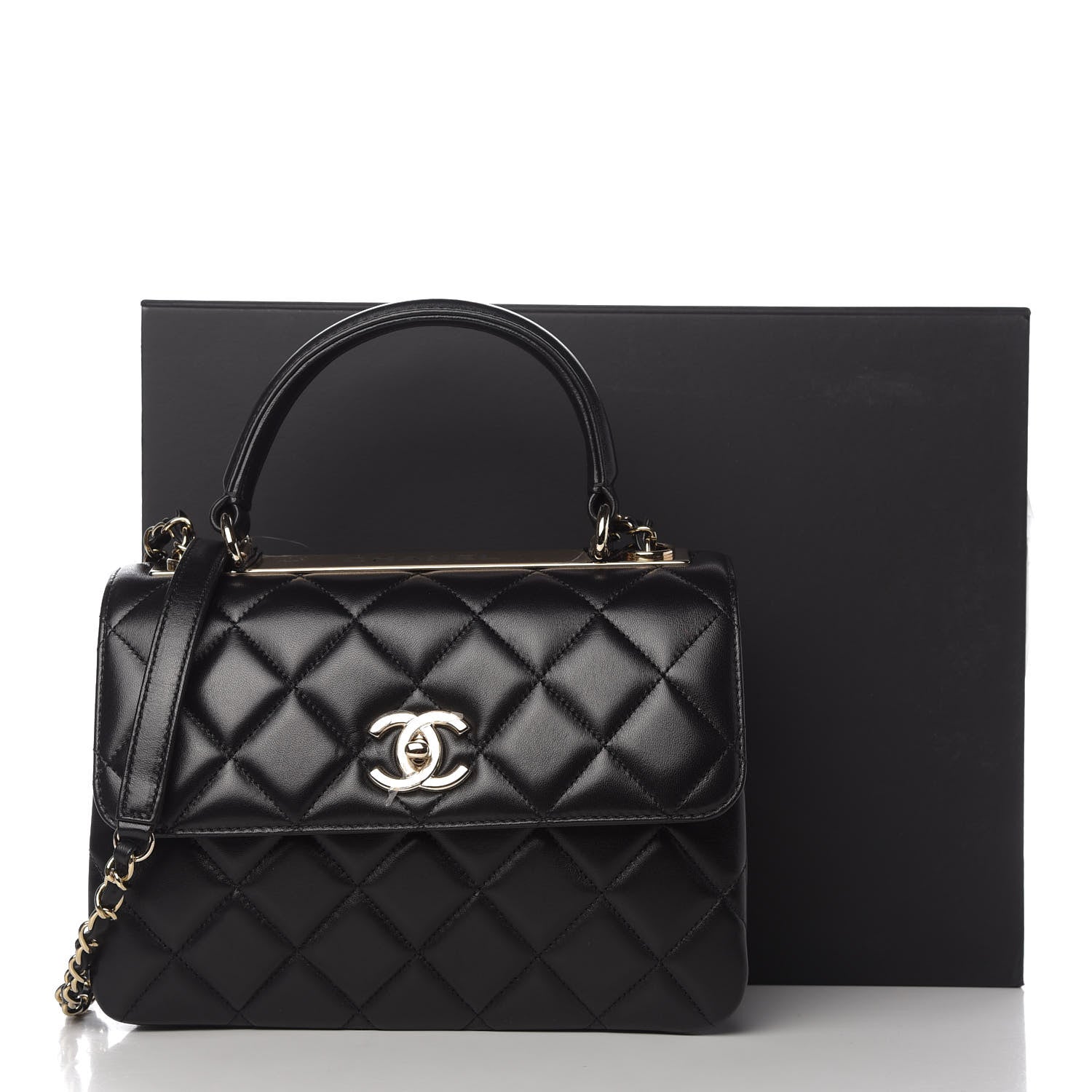 Chanel Lambskin Quilted Small Trendy CC Dual Handle Flap Bag Black 11 of 11
