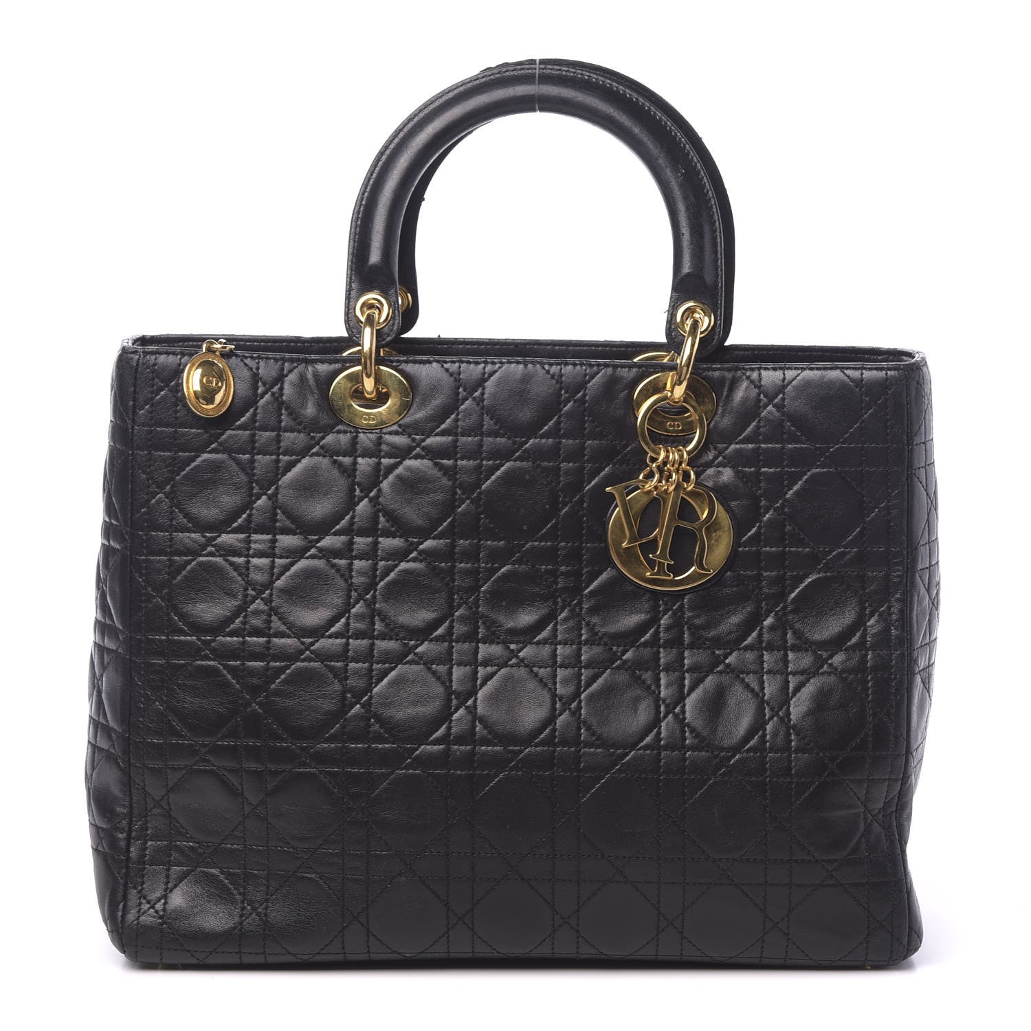 Christian Dior Lambskin Cannage Large Lady Dior Black 1 of 13