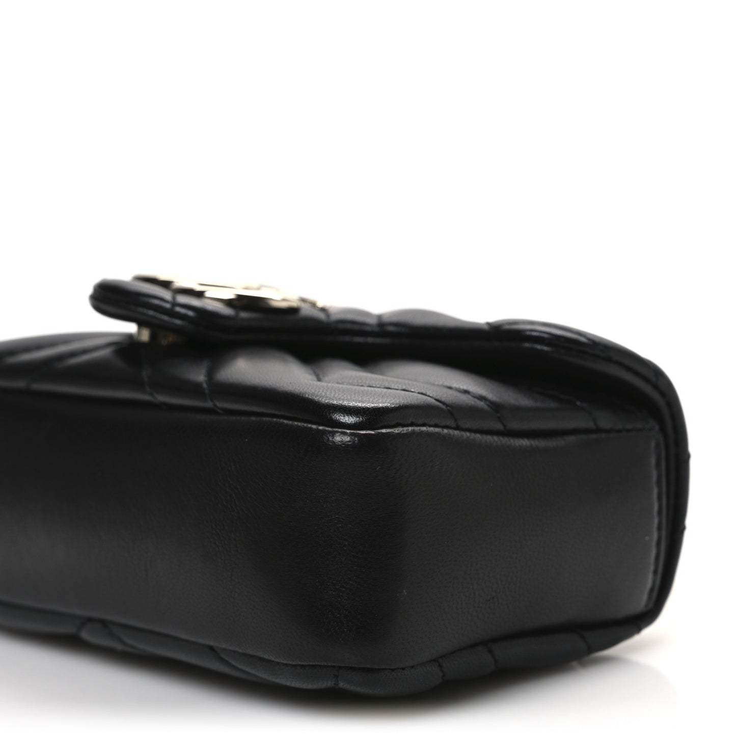Lambskin Matelasse Mini GG Marmont Shoulder Bag Black
