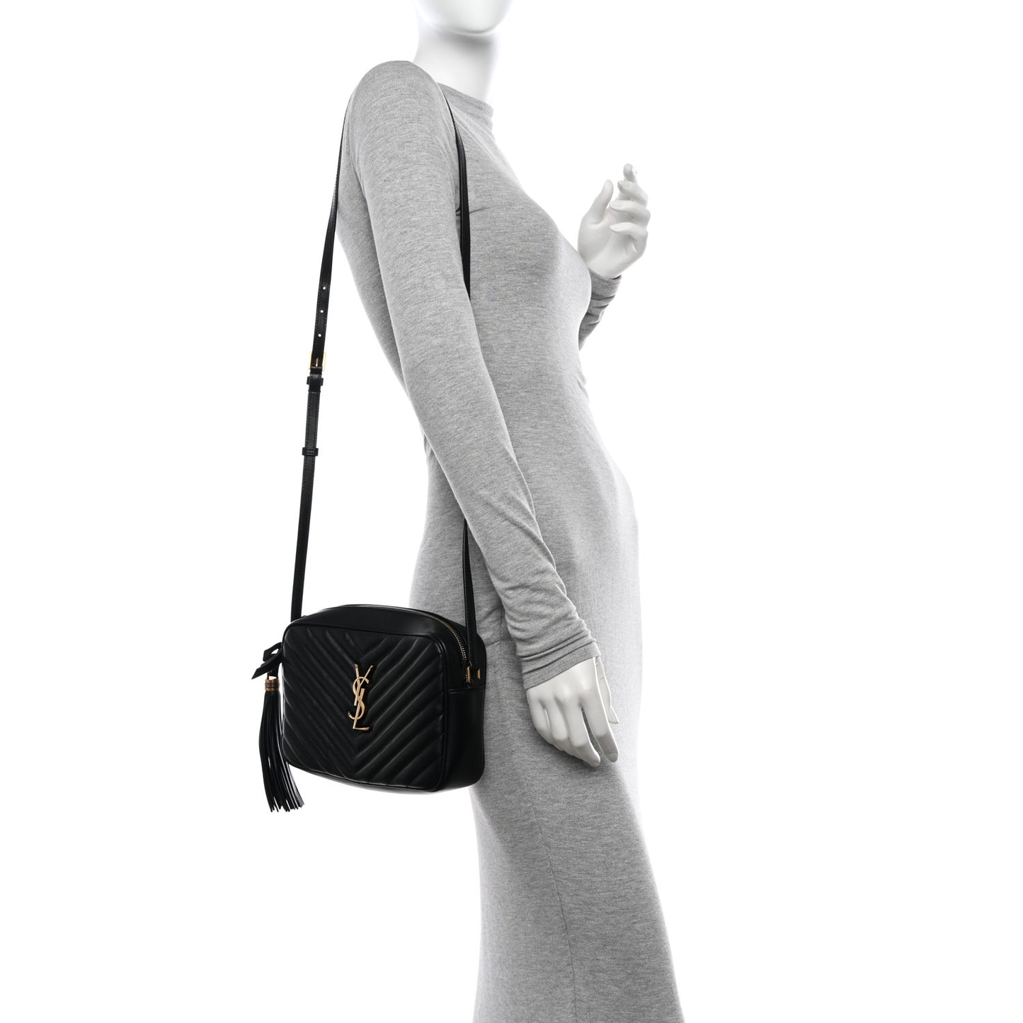 Calfskin Matelasse Monogram Lou Camera Bag Black
