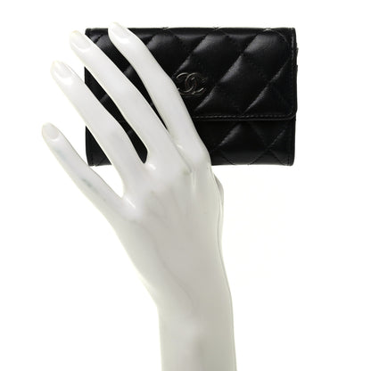 Chanel Lambskin Quilted Flap Card Holder Black 2 of 9