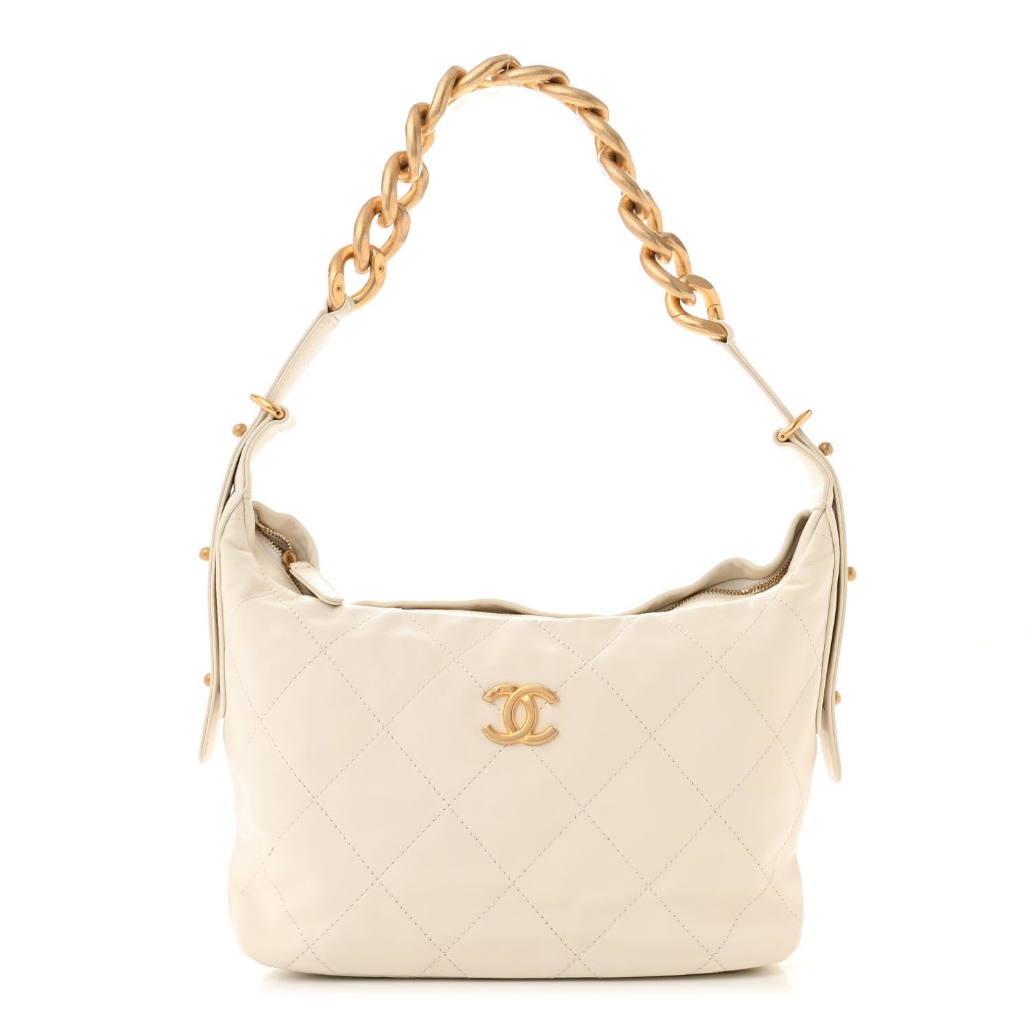 Chanel Calfskin Quilted Daily Hobo White 1 of 11