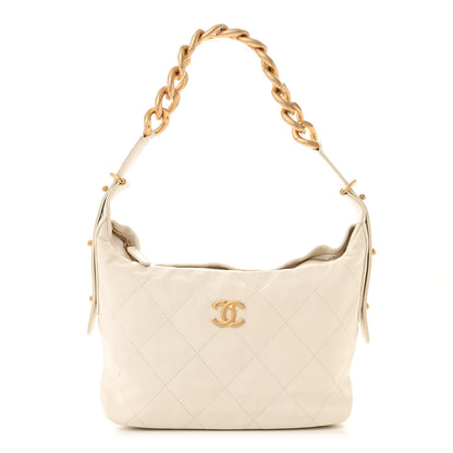 Chanel Calfskin Quilted Daily Hobo White 1 of 11