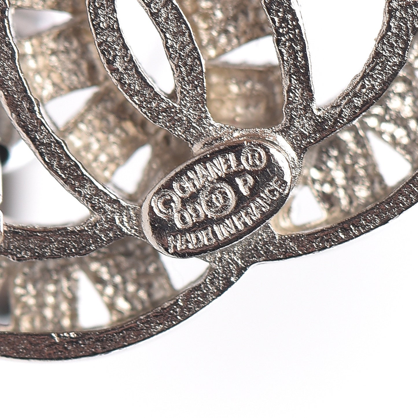 Crystal Pearl CC Dangle Earrings Silver