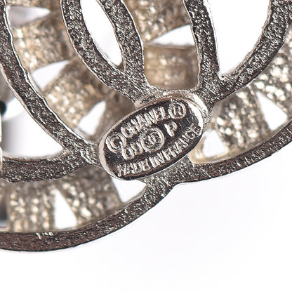 Chanel Crystal Pearl CC Dangle Earrings Silver 3 of 5