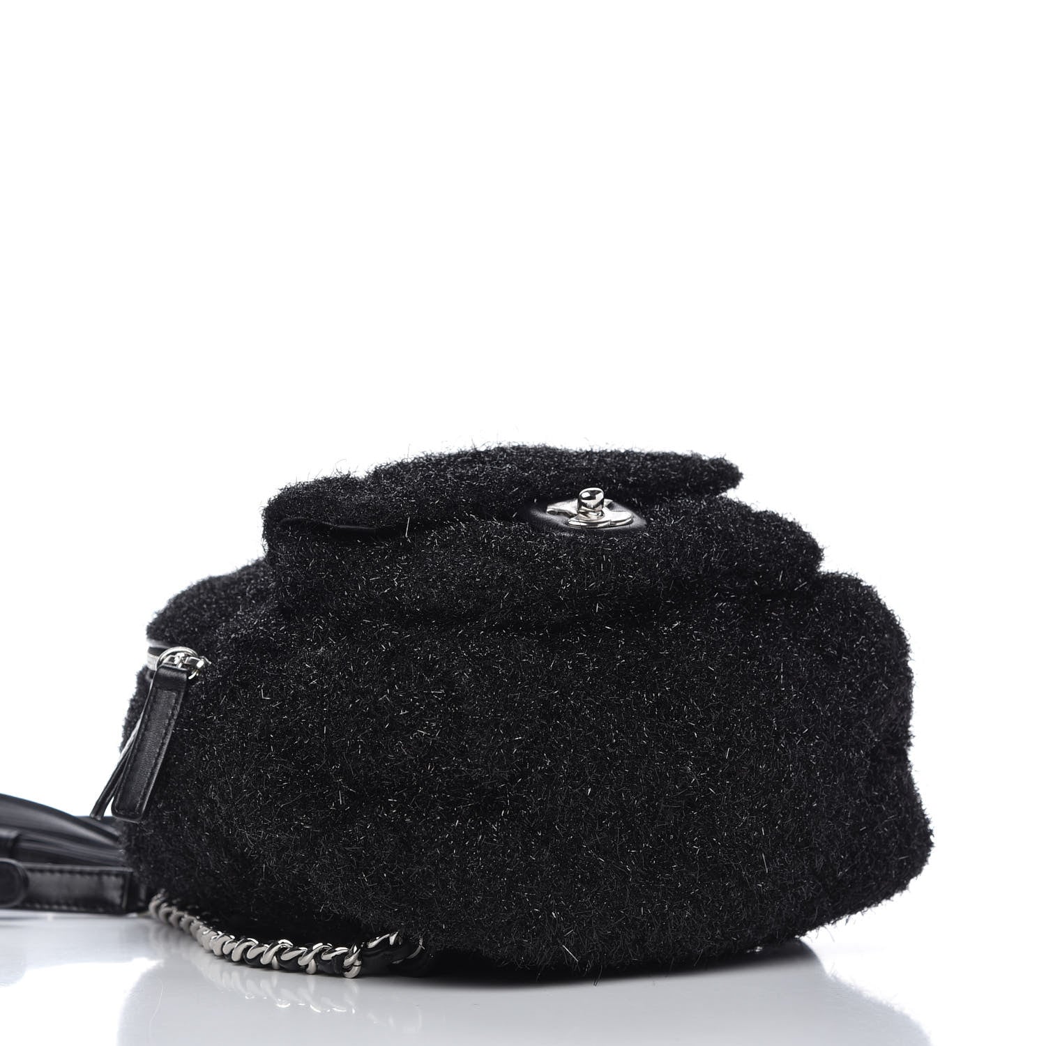 Chanel Lurex Knit Mini Pluto Glitter Backpack Black 4 of 10