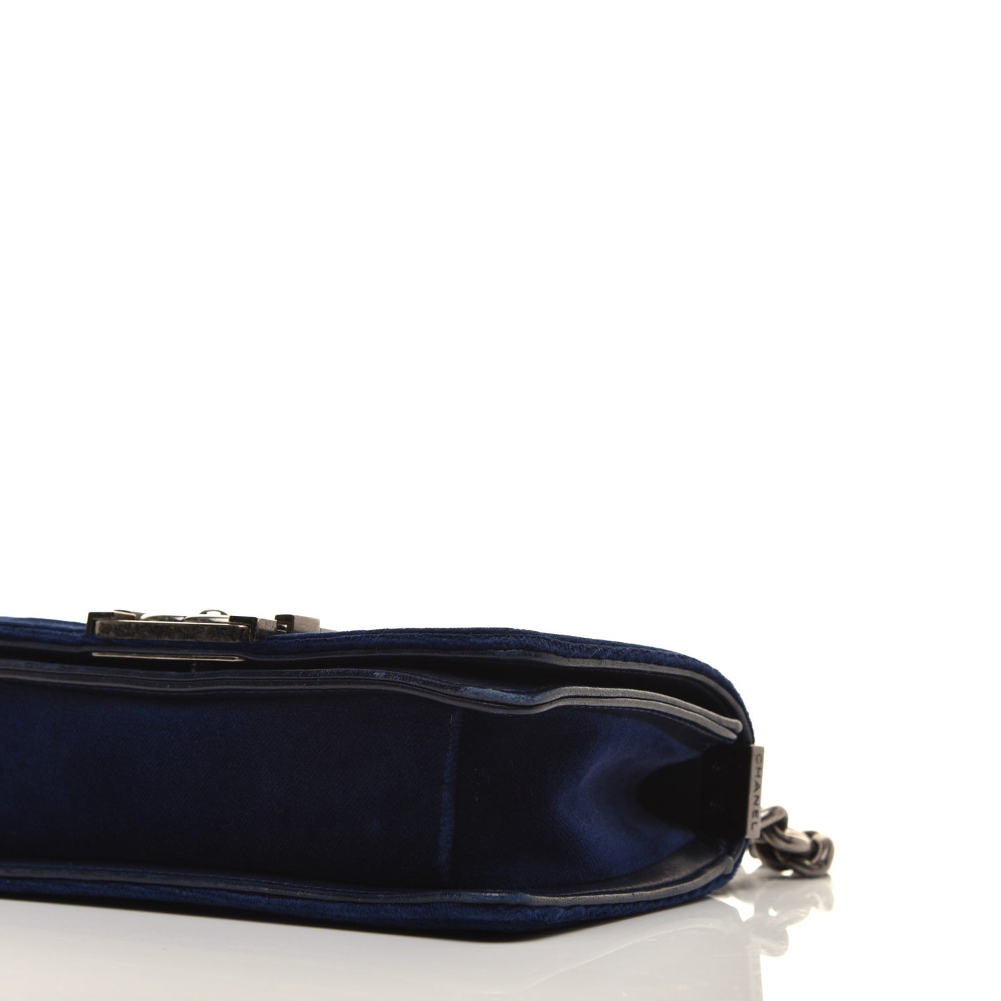 Velvet Quilted Small Boy Flap Blue