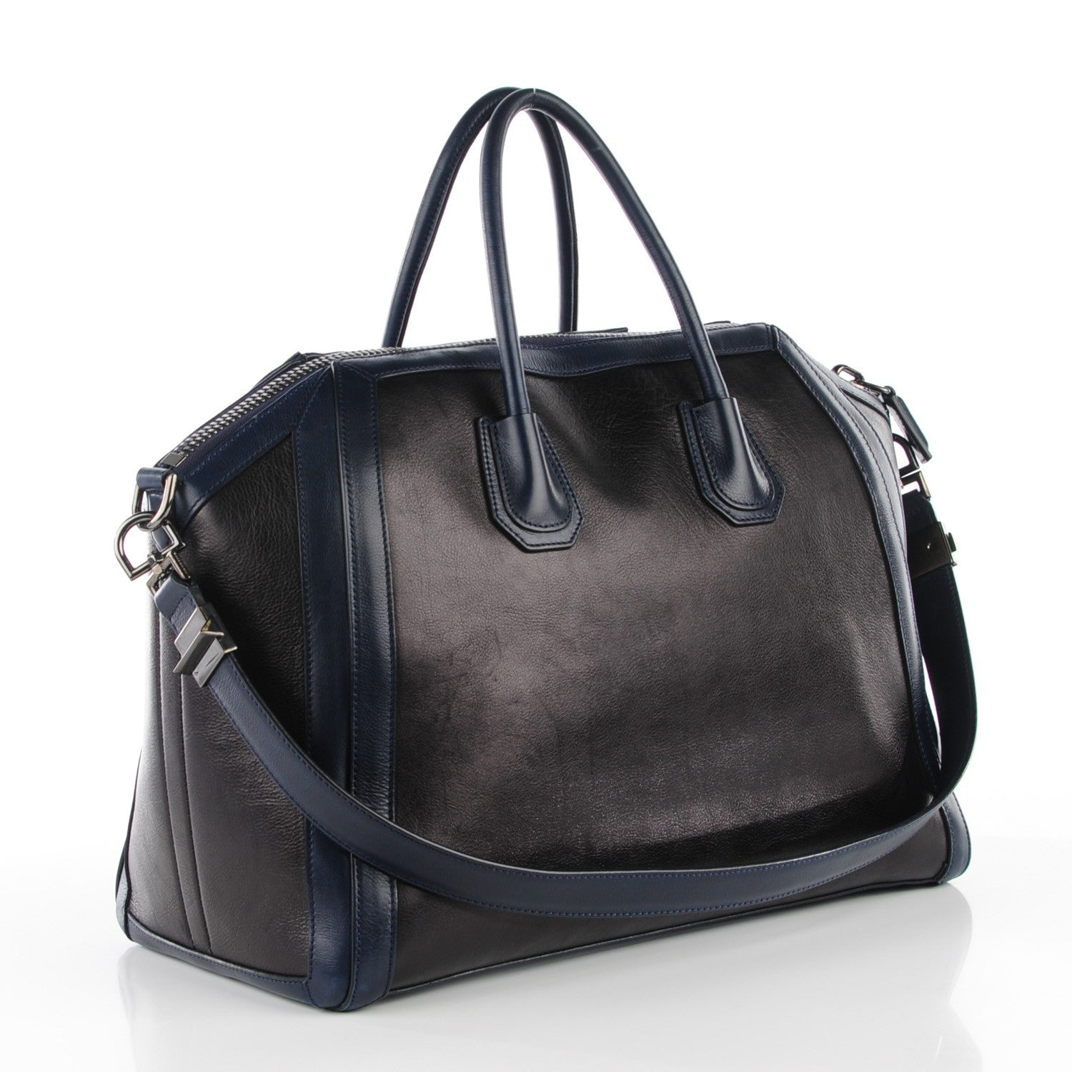 Givenchy Calfskin Large Bi-Color Antigona Duffel Black Navy 3 of 9