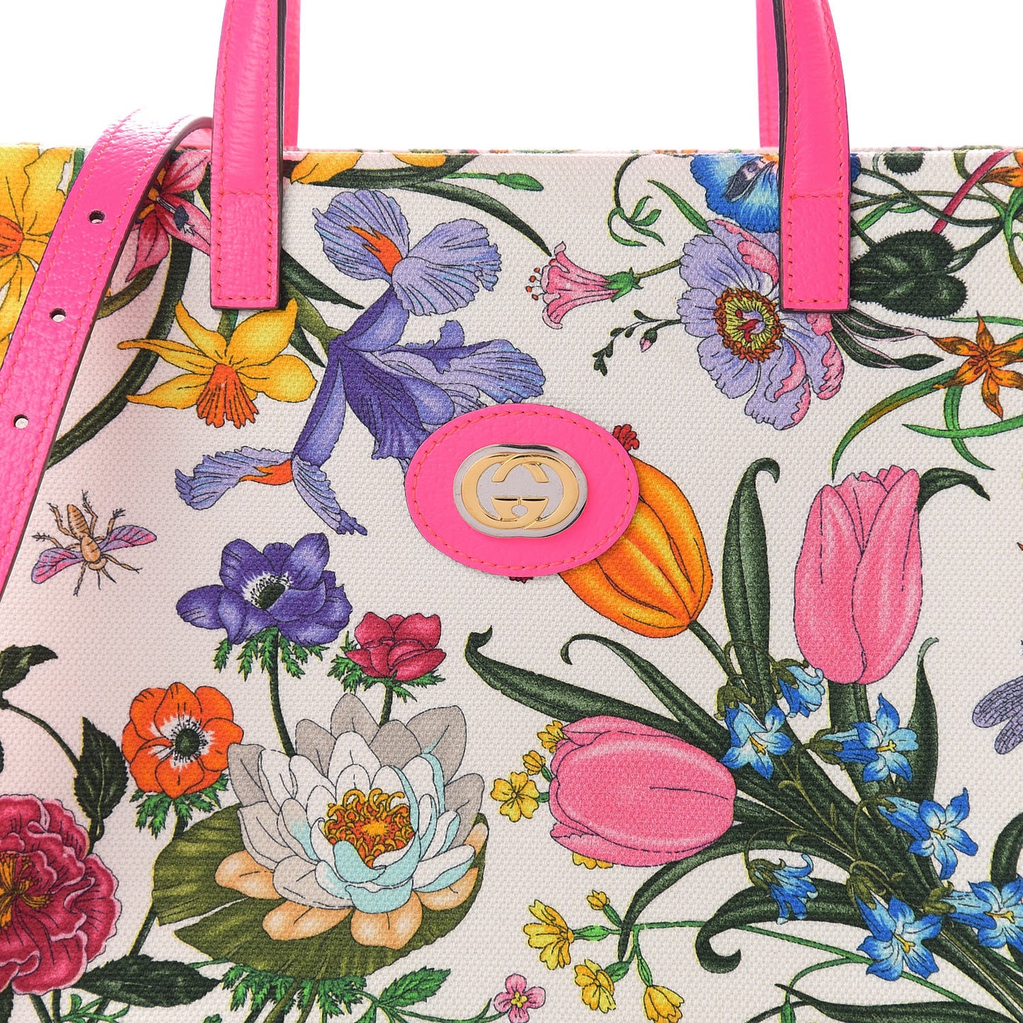 Canvas Medium Flora Tote Fuchsia