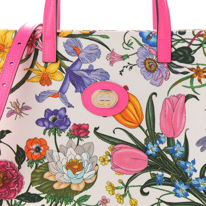 Gucci Canvas Medium Flora Tote Fuchsia 9 of 9