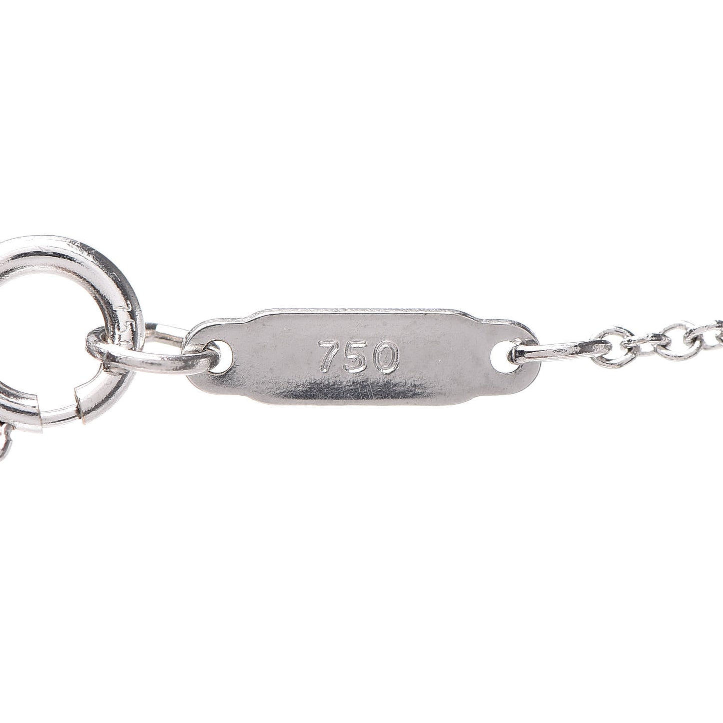18K White Gold Diamond Mini Metro Horseshoe Pendant Necklace