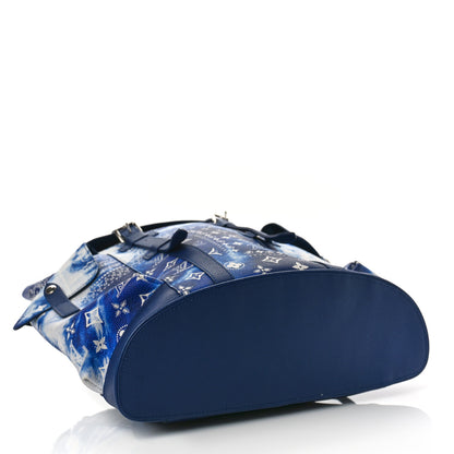 Louis Vuitton Cowhide Monogram Bandana Christopher MM Backpack Blue 4 of 8