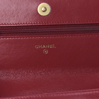 Chanel Shiny Goatskin Quilted Chanel 19 Wallet On Chain WOC Red 6 of 12