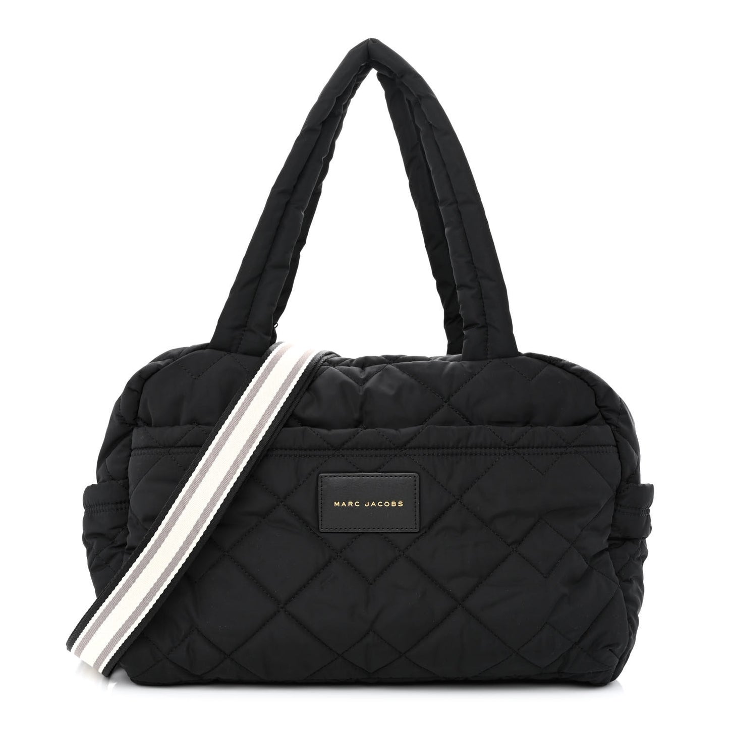 Nylon Quilted Medium Weekender Bag Black