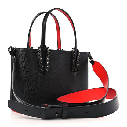 Christian Louboutin Calfskin Spikes Mini East West Cabata Tote Black 3 of 9