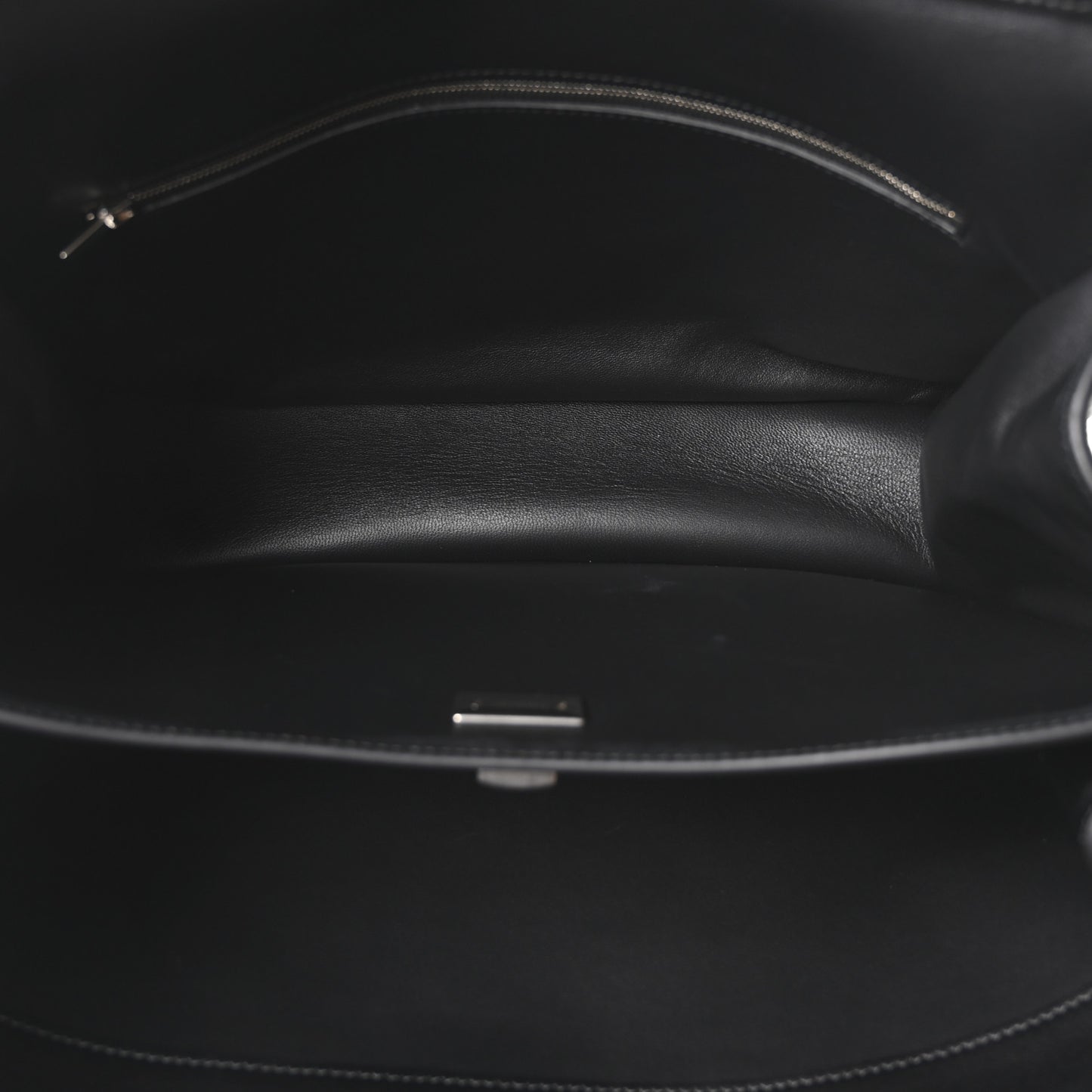 Natural Smooth Calfskin Medium Rodeo Top Handle Handbag Black