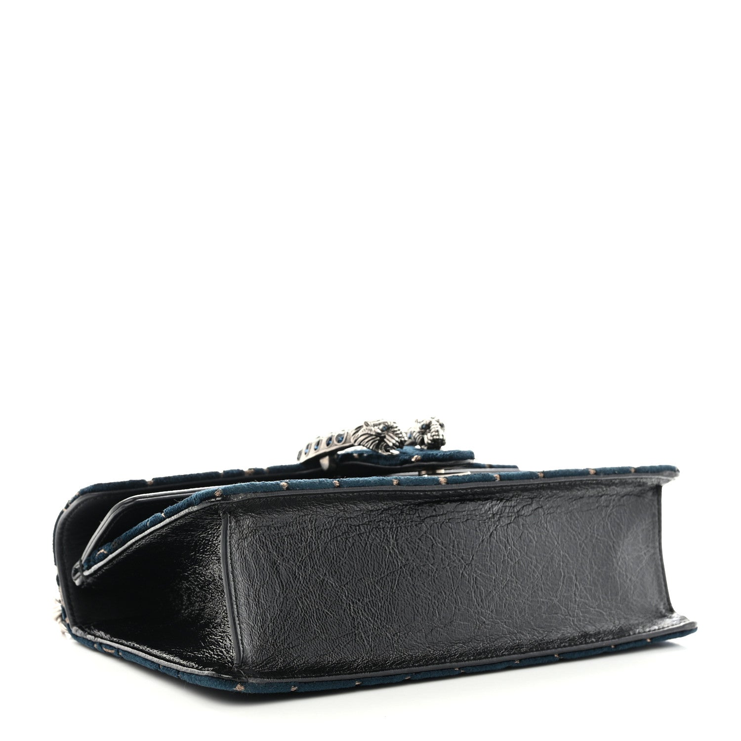 Gucci Velvet Skipper Crystal GG Monogram Small Dionysus Shoulder Bag Blue Beige Black 4 of 12