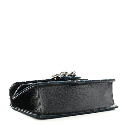 Gucci Velvet Skipper Crystal GG Monogram Small Dionysus Shoulder Bag Blue Beige Black 4 of 12