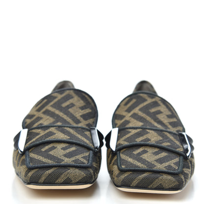 Fendi Jacquard FFreedom Square Toe Loafers 35 Tobacco 2 of 8