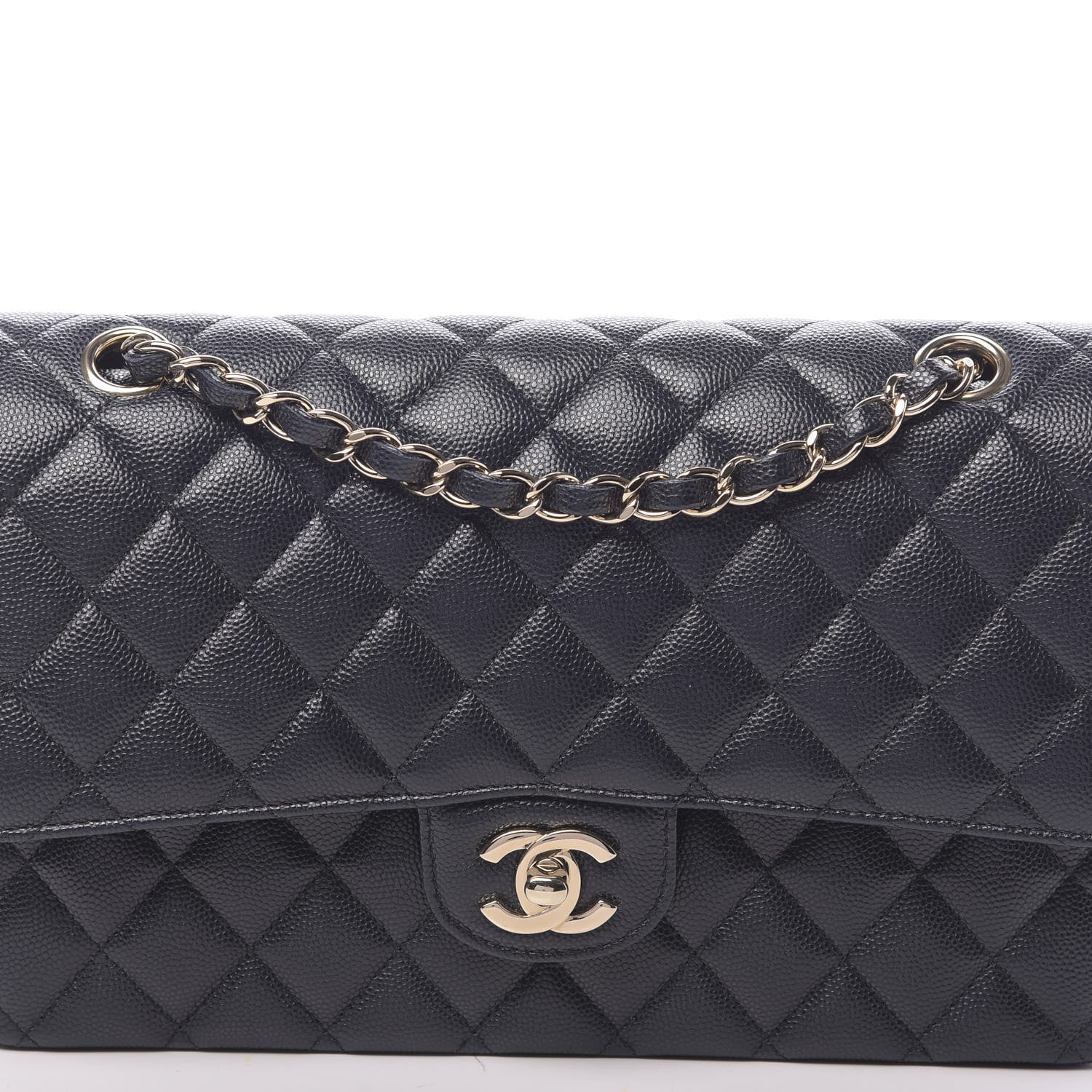 Chanel Caviar Quilted Medium Double Flap Navy 8 of 11