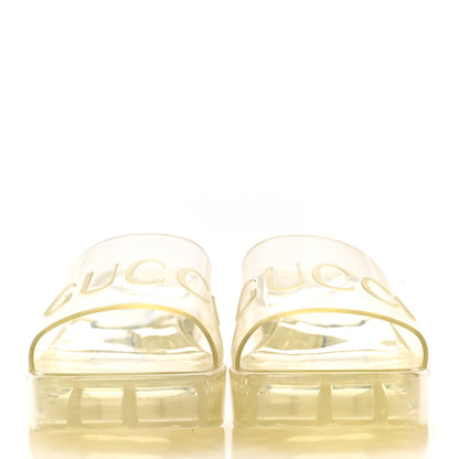Gucci Rubber Gucci Logo Womens Platform 20/60mm Slide Sandals 39 Transparent 3 of 7