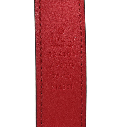 Gucci Moon Calfskin Torchon Double G 25mm Belt 75 30 Hibiscus Red 3 of 4