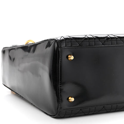 Christian Dior Patent Cannage Medium Lady Dior Black 9 of 10