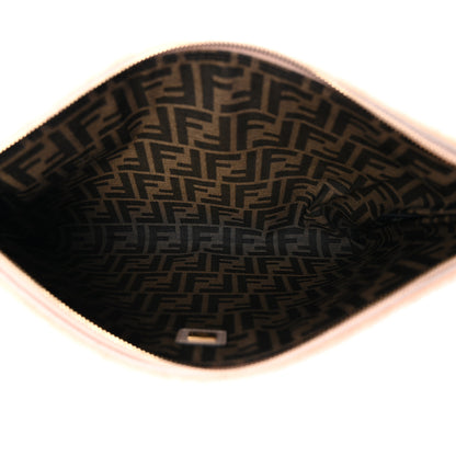 Fendi Shearling FF Inlay Large Flat Pouch Soap White 5 of 7