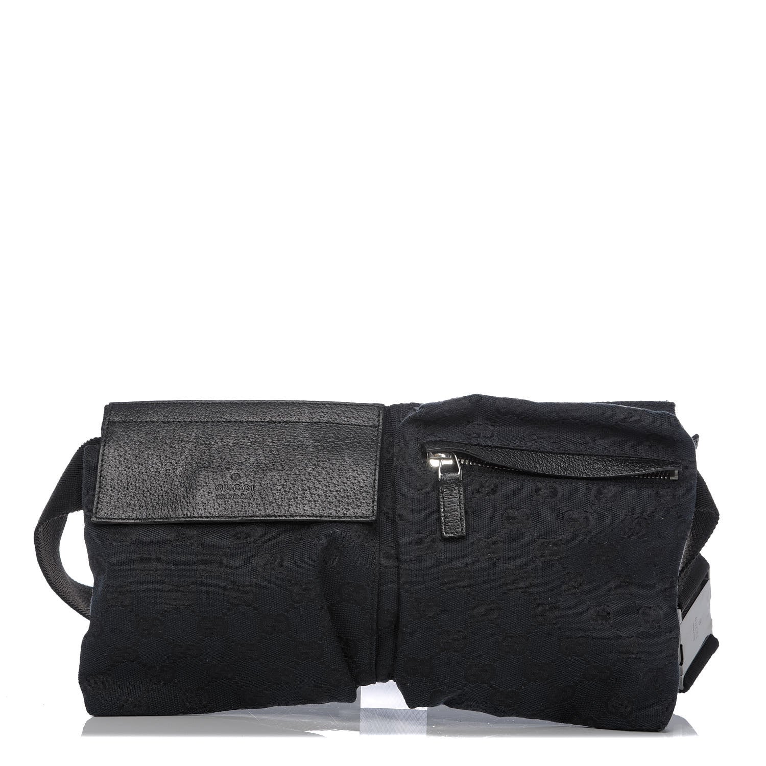 Gucci GG Monogram Double Pocket Belt Bag Black 1 of 7