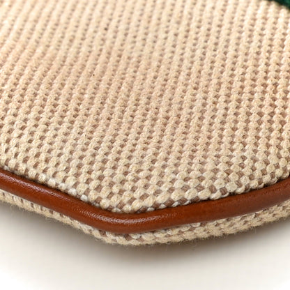Gucci Vintage Canvas Web Pouch Sand Cuir 8 of 10