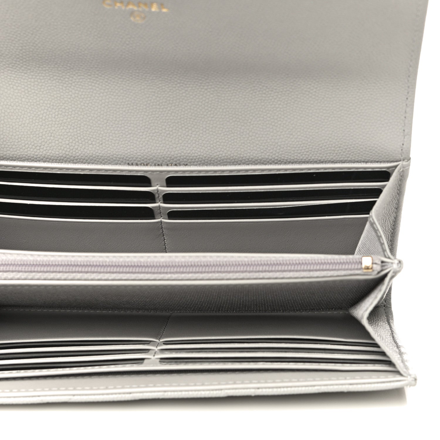 Chanel Caviar Quilted Large Flap Wallet Grey 5 of 12