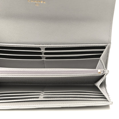 Chanel Caviar Quilted Large Flap Wallet Grey 5 of 12