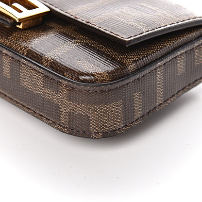 Fendi Glazed Fabric FF 1974 Nano Baguette Belt Charm Mogano Panna 10 of 11