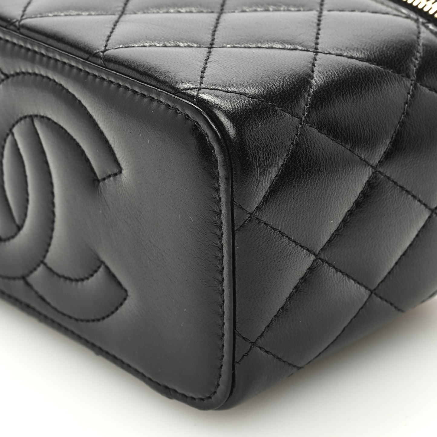Lambskin Quilted Small CC Dynasty Vanity Case With Chain Black
