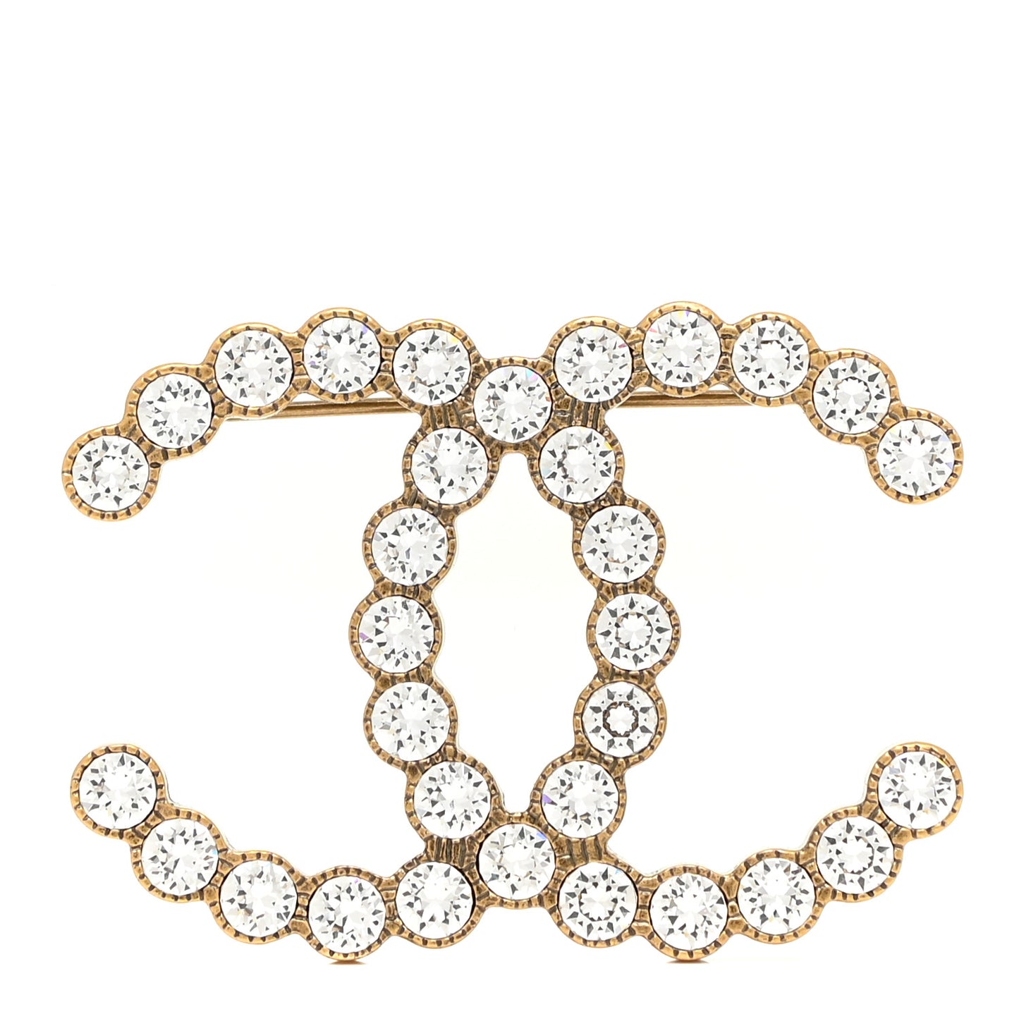 Crystal CC Brooch Light Gold