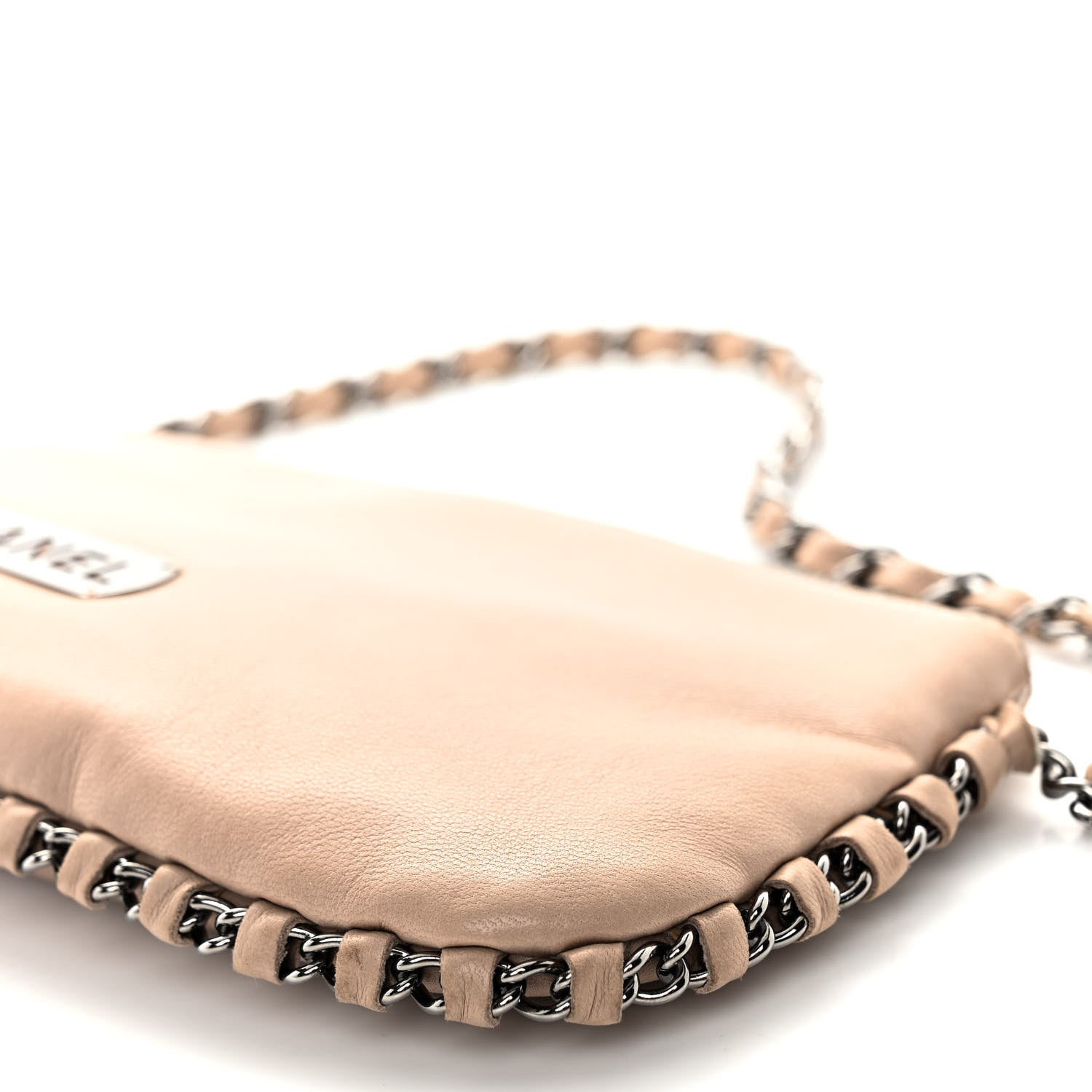 Chanel Lambskin Flat Shoulder Bag Beige 10 of 12