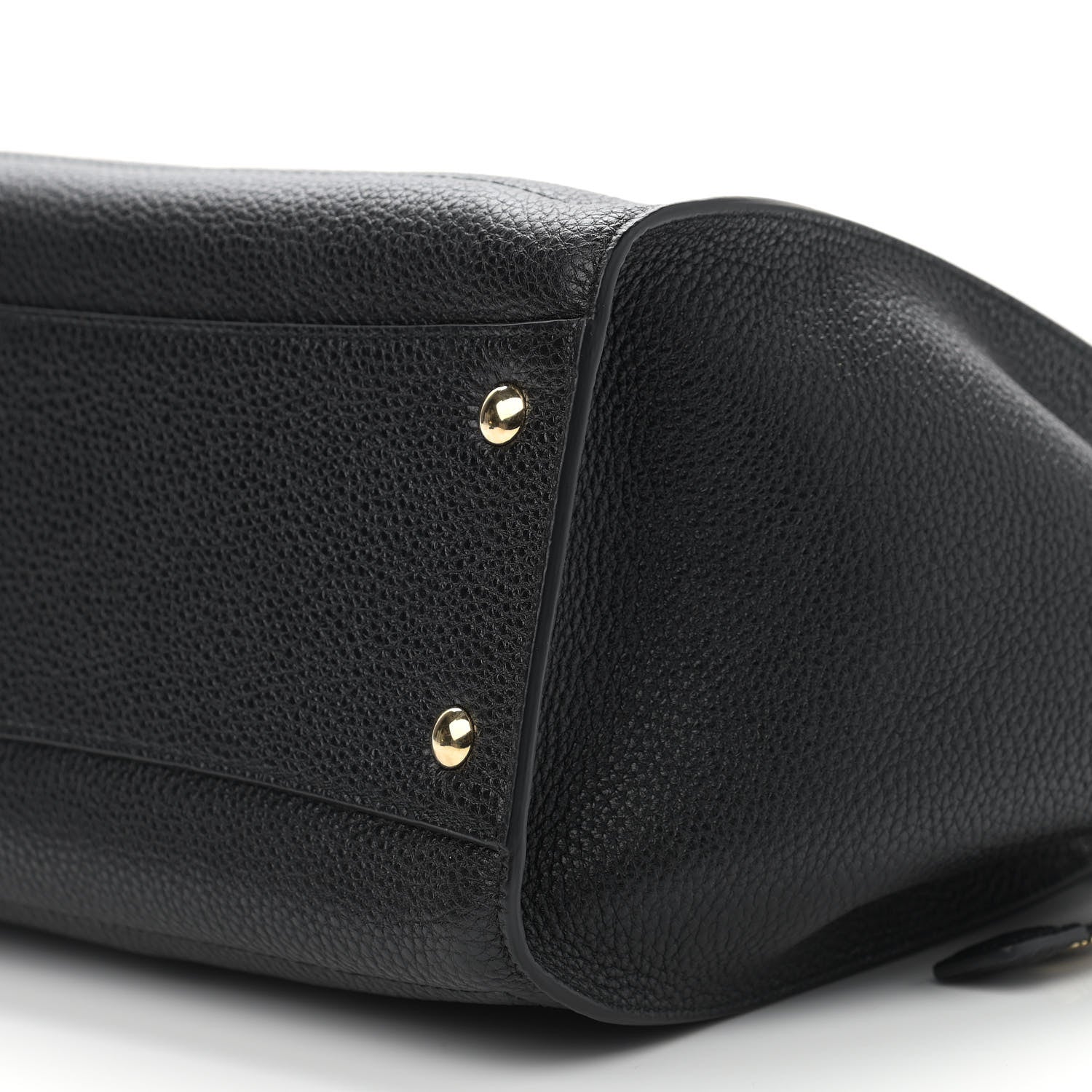 Salvatore Ferragamo Hammered Calfskin Double Handle Small Amy Tote Black 9 of 10