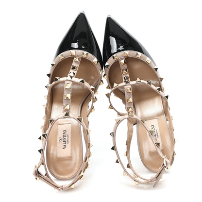 Valentino Garavani Patent Nappa Rockstud Ankle Strap 100mm Pumps 39 Black Poudre 2 of 10