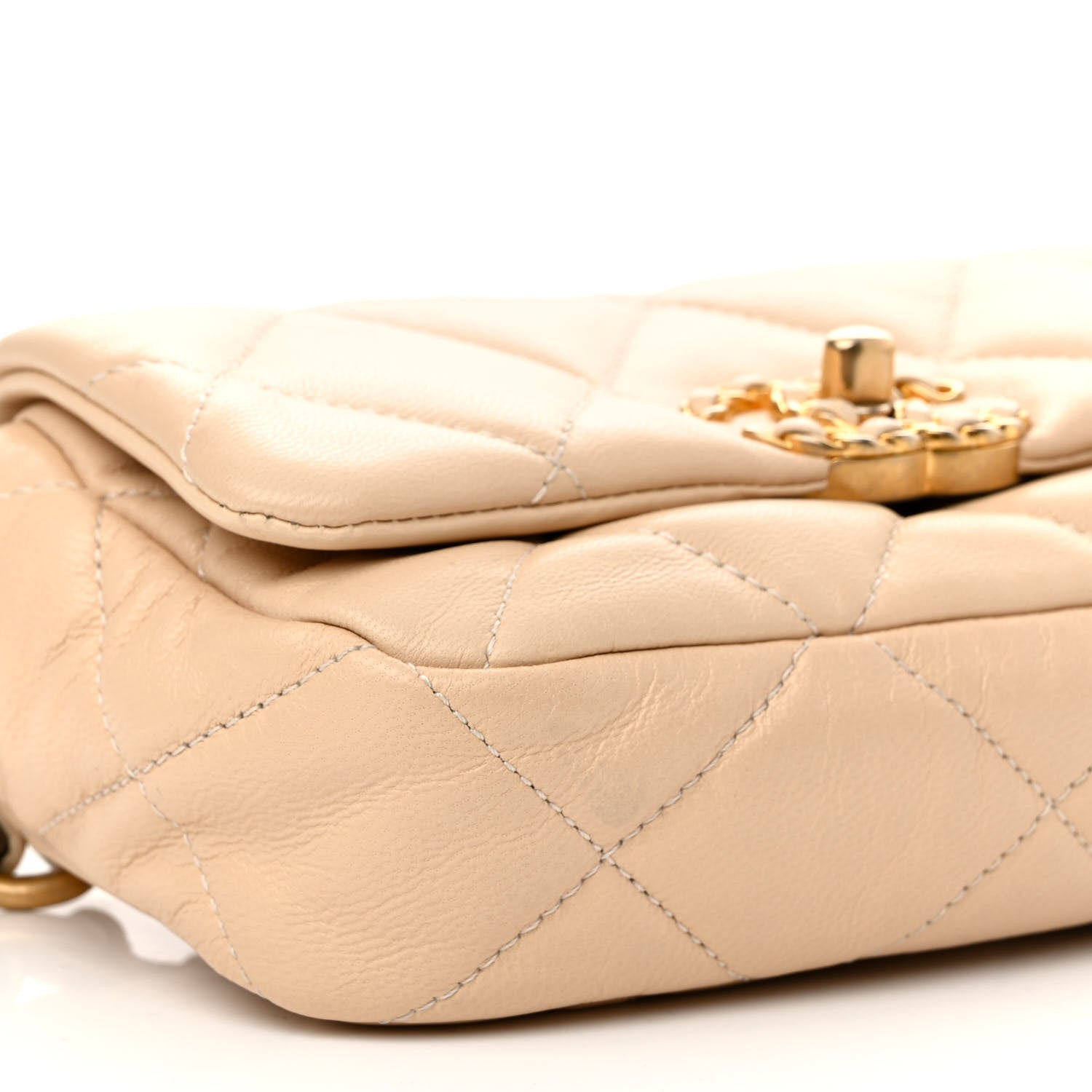 Chanel Goatskin Quilted Chanel 19 Waist Bag Dark Beige 9 of 11