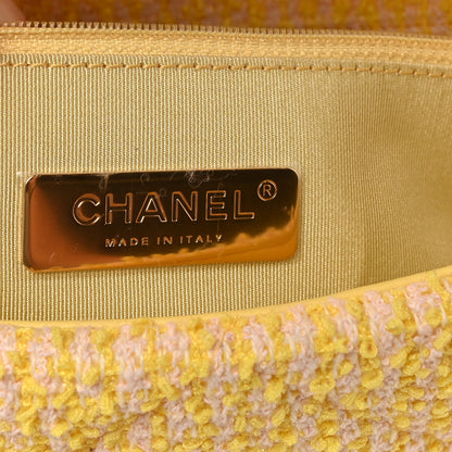 Chanel Tweed Quilted Large Chanel 19 Flap Yellow 6 of 10
