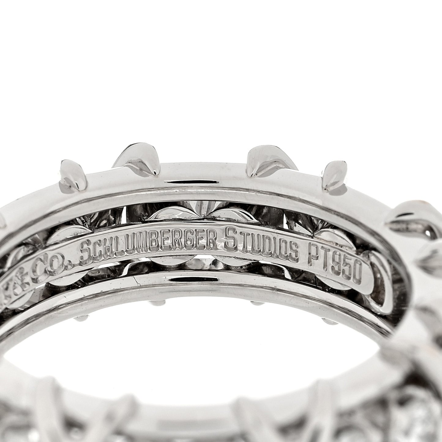 Platinum Diamond Schlumberger Sixteen Stone Ring 50 5.5