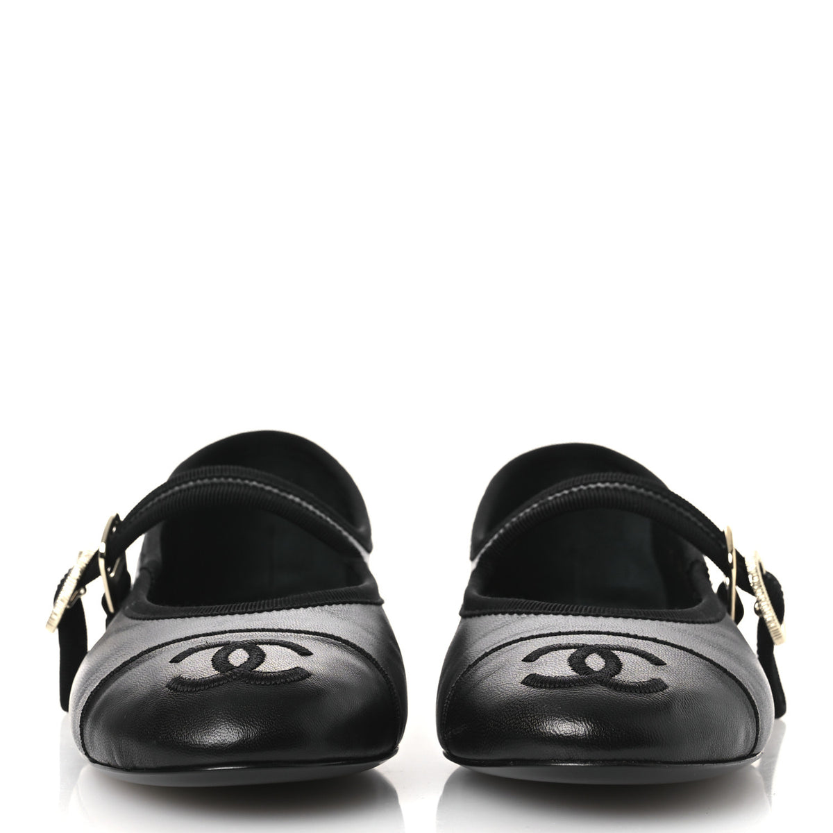 Chanel Lambskin Mary Jane Flats 36 Black 3 of 13
