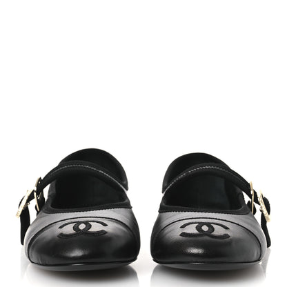 Chanel Lambskin Mary Jane Flats 36 Black 3 of 13