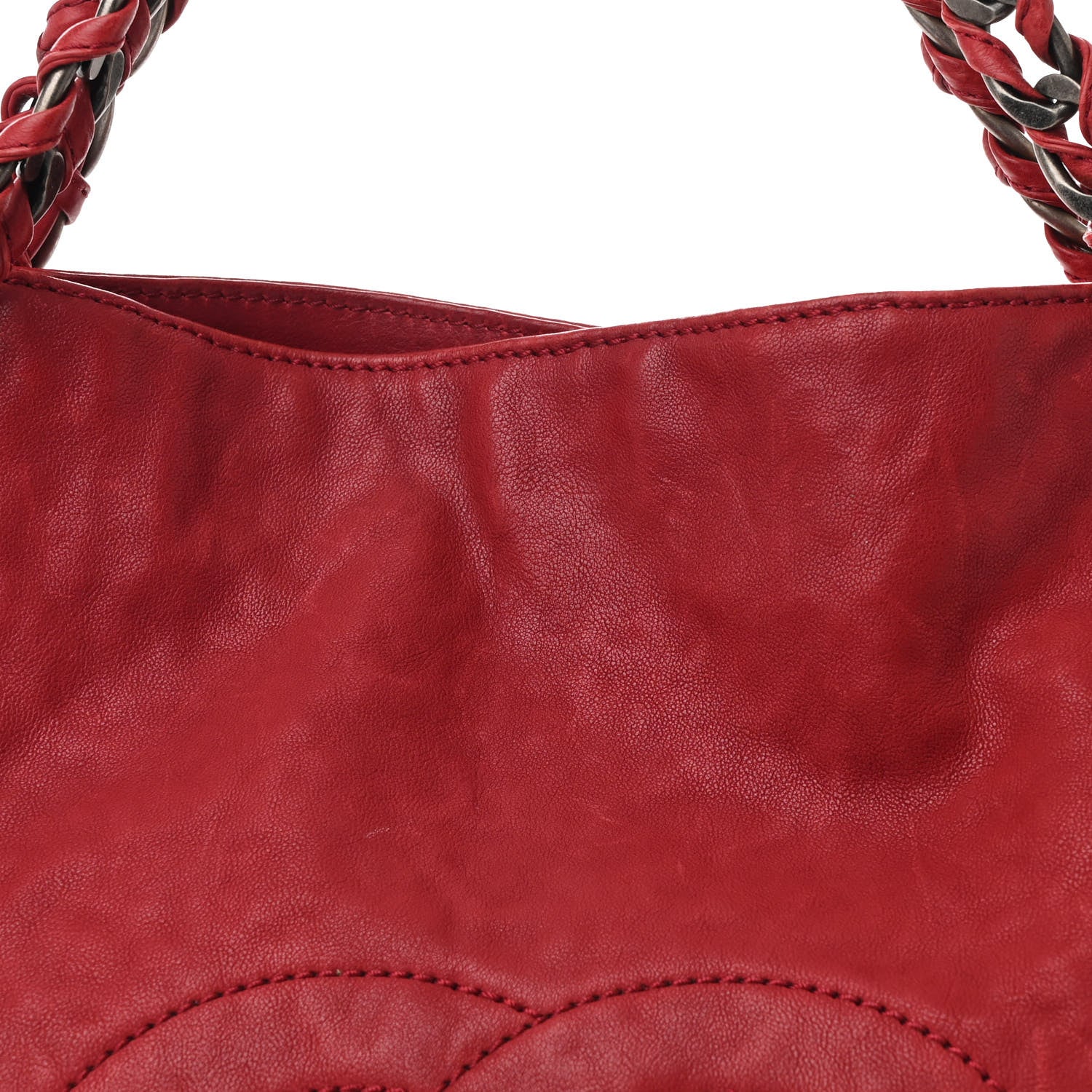 Chanel Calfskin Modern Chain Tote Red 8 of 10