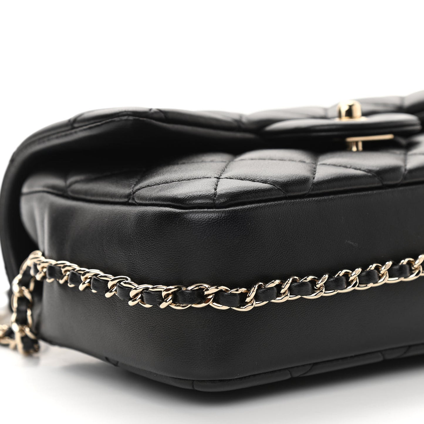 Lambskin Quilted Small My Precious Flap Black