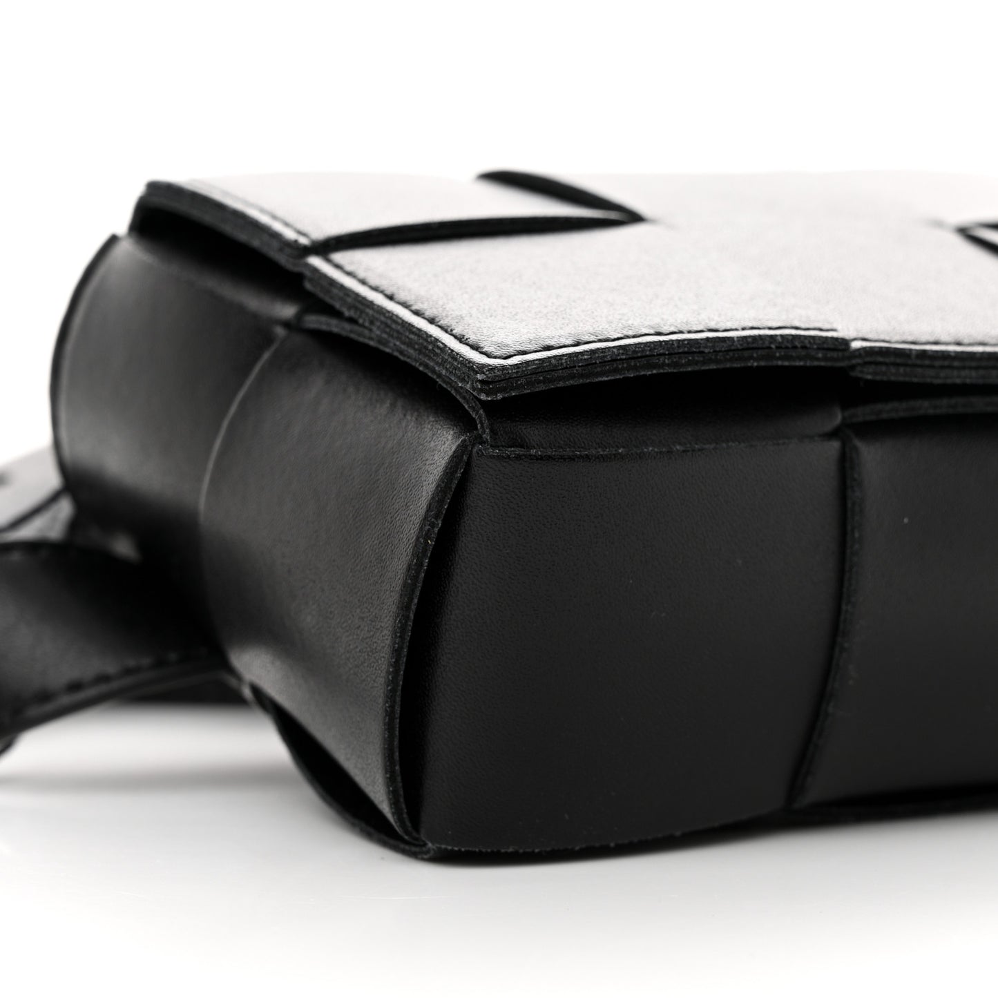 Nappa Maxi Intreccio The Belt Cassette Bag Black