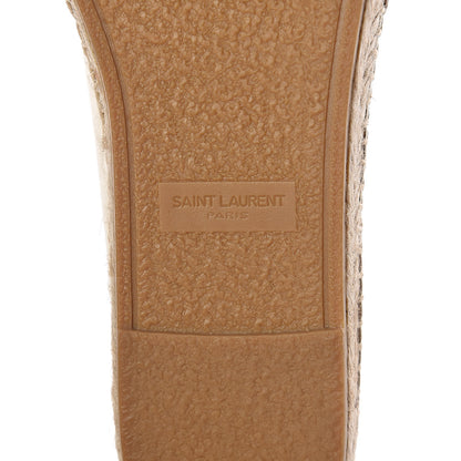 Saint Laurent Metallic Lambskin Monogram Espadrilles 39.5 Platino 7 of 8
