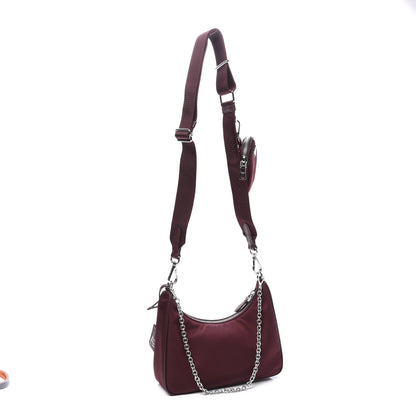 Prada Tessuto Nylon Re-Edition 2005 Shoulder Bag Granato 2 of 11