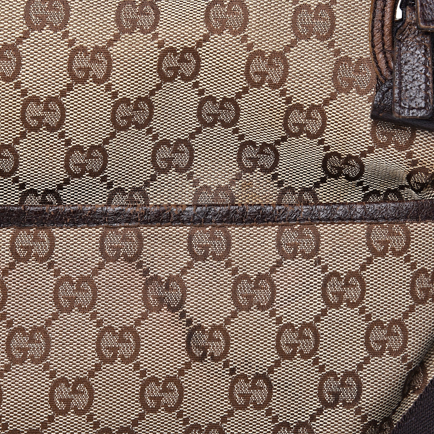 Gucci Monogram Natural Pigskin Large Diaper Bag Beige Ebony Cocoa Dark Chocolate 13 of 18